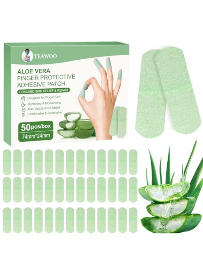 TEAWOO 50PCS Aloe Vera Cracked Hands Treatment Patches Dry Cracked Hands Repair Bandage - Image 1