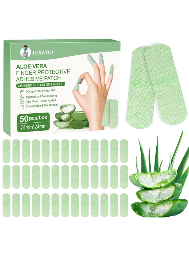 TEAWOO 50PCS Aloe Vera Cracked Hands Treatment Patches Dry Cracked Hands Repair Bandage - Image 2