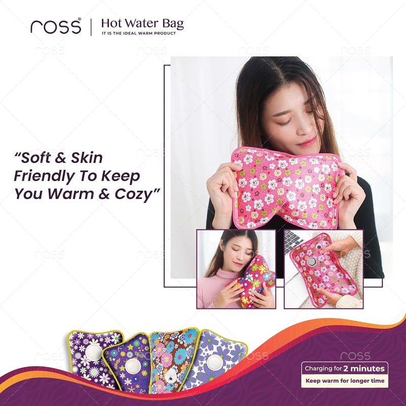 ROSS Electric Hot Water Bag & Heating Pad – Pain Relief Solution with Hand Warmer Pockets, Soft Fabric, Fast Heating, Ideal for Back Pain, Cramps & Winter Comfort (Multicolour) (Multicolor) - Image 3