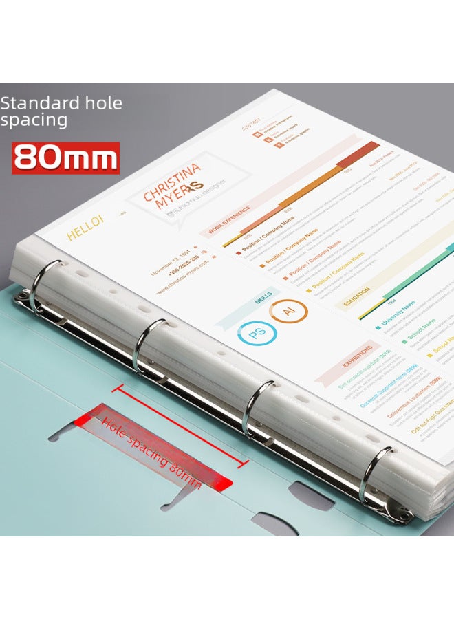 Chuangyi New A4 Loose-leaf Folder Office Information Test Paper Storage Folder 4-hole Fast Labor Folder D-type Punching Folder - Image 2