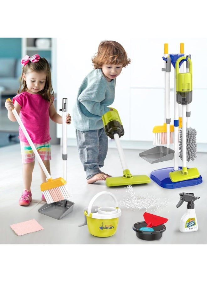 LBMT Kids Cleaning Toy Set, Pretend Play Home Cleaning Playset Incl：Electric Toy Vacuum, Broom and Dustpan Set, Mop,Duster and More,Cleaning Tools Toys for Boys and Girls. - Image 2