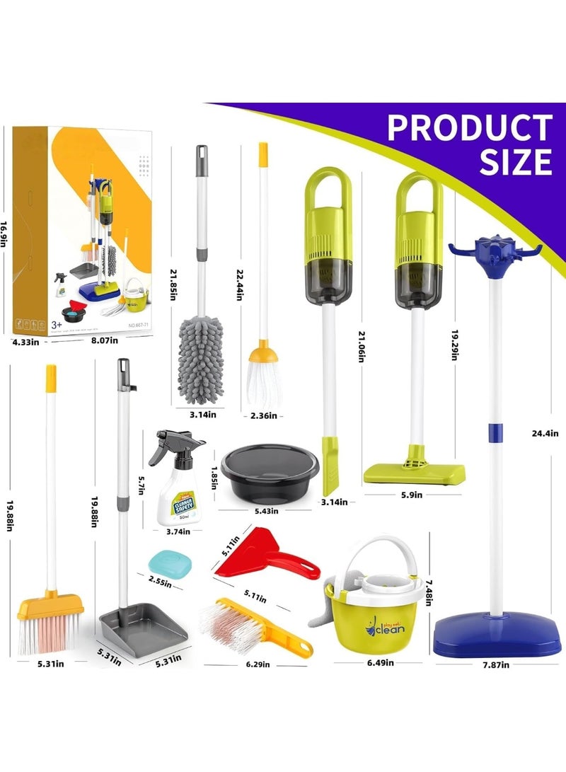 LBMT Kids Cleaning Toy Set, Pretend Play Home Cleaning Playset Incl：Electric Toy Vacuum, Broom and Dustpan Set, Mop,Duster and More,Cleaning Tools Toys for Boys and Girls. - Image 5