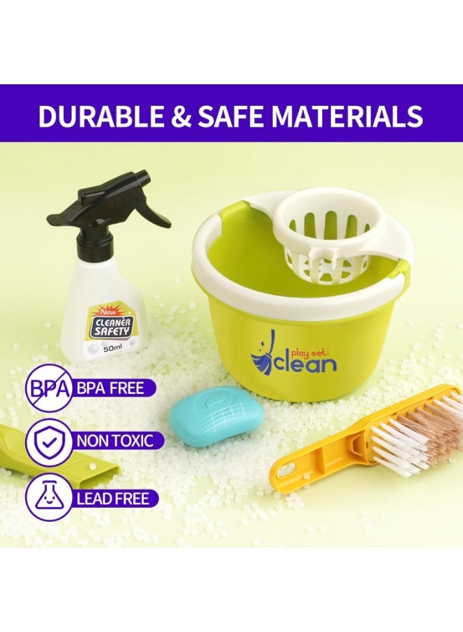 LBMT Kids Cleaning Toy Set, Pretend Play Home Cleaning Playset Incl：Electric Toy Vacuum, Broom and Dustpan Set, Mop,Duster and More,Cleaning Tools Toys for Boys and Girls. - Image 4