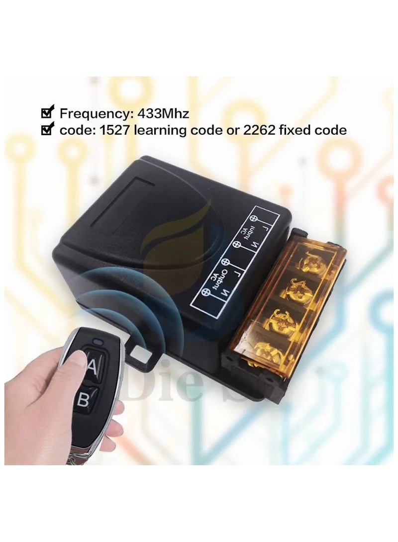 433MHz Universal Remote Control Switch AC 110V 220V 30A 1CH rf Relay Receiver and Transmitter for Electric appliance On/Off - Image 4