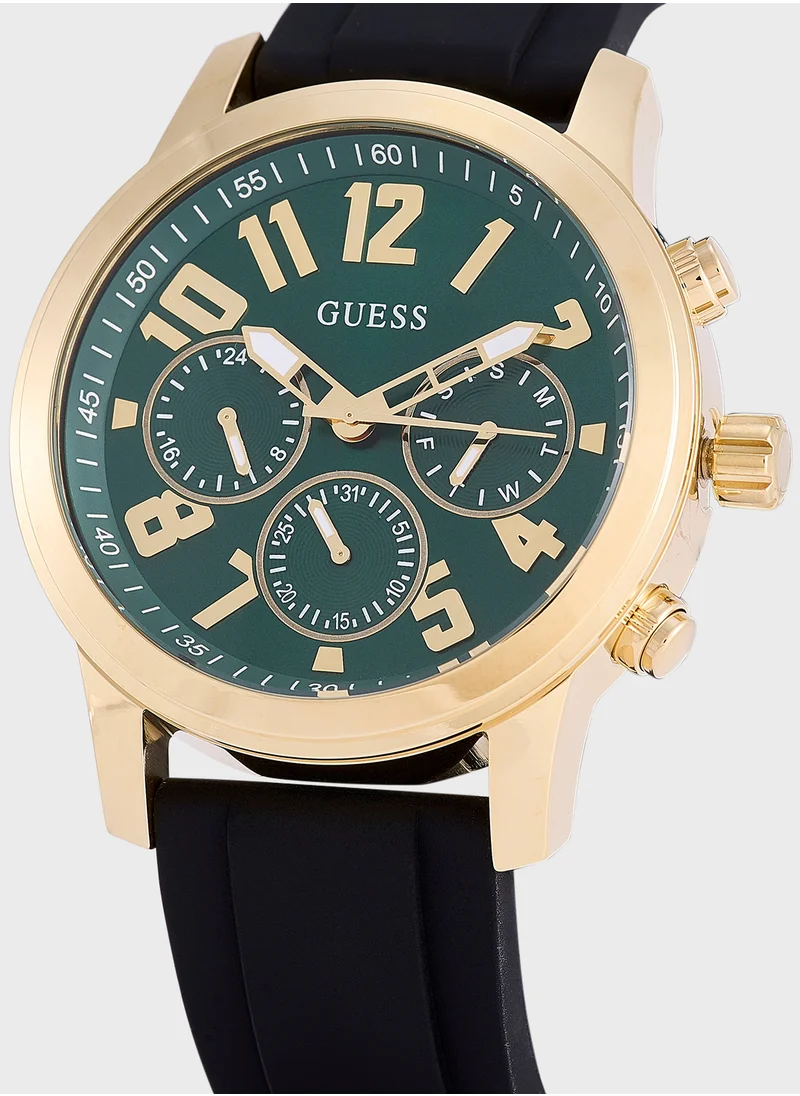 جس Parker Leather Strap Analog Watch