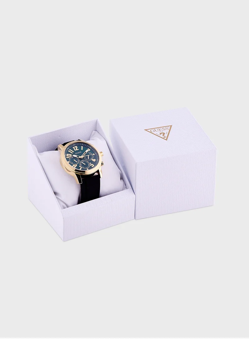 GUESS Parker Leather Strap Analog Watch