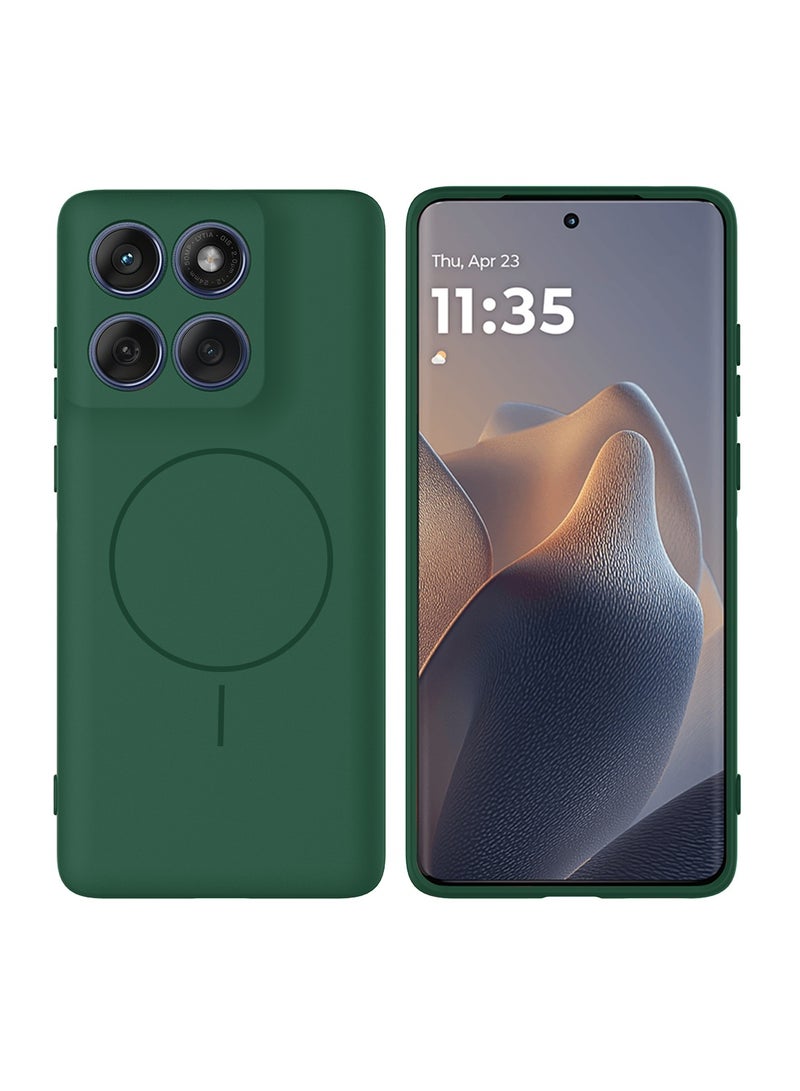 Wtech Motorola Edge 60 / Motorola Edge 60 Fusion 5G 2025 Premium Liquid Silicone Compatible With Thin Magsafe Ring Case Cover (MCMPMN) - Dark Green - Image 1