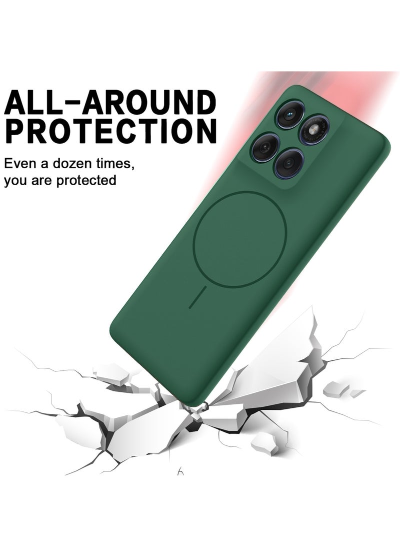 Wtech Motorola Edge 60 / Motorola Edge 60 Fusion 5G 2025 Premium Liquid Silicone Compatible With Thin Magsafe Ring Case Cover (MCMPMN) - Dark Green - Image 5