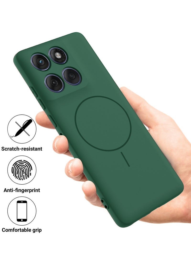 Wtech Motorola Edge 60 / Motorola Edge 60 Fusion 5G 2025 Premium Liquid Silicone Compatible With Thin Magsafe Ring Case Cover (MCMPMN) - Dark Green - Image 2