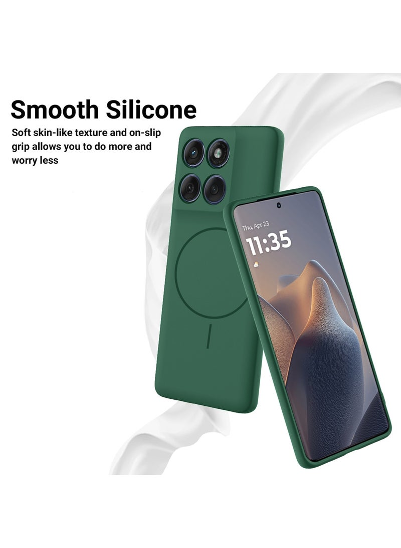 Wtech Motorola Edge 60 / Motorola Edge 60 Fusion 5G 2025 Premium Liquid Silicone Compatible With Thin Magsafe Ring Case Cover (MCMPMN) - Dark Green - Image 3