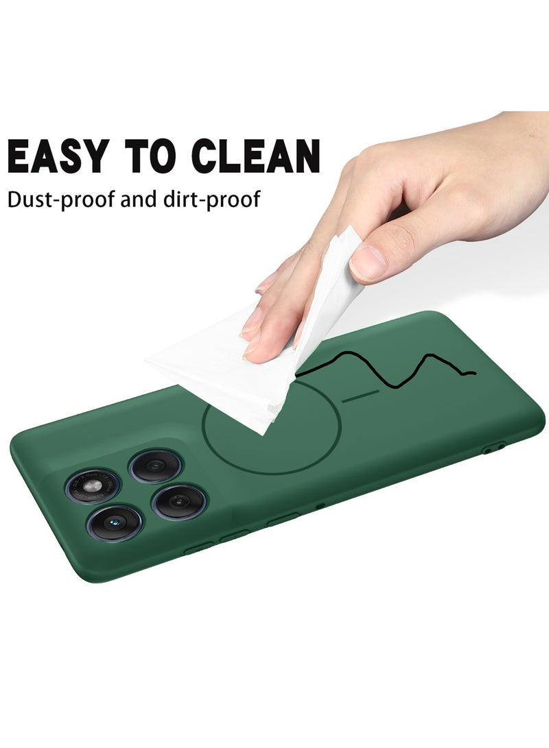 Wtech Motorola Edge 60 / Motorola Edge 60 Fusion 5G 2025 Premium Liquid Silicone Compatible With Thin Magsafe Ring Case Cover (MCMPMN) - Dark Green - Image 4