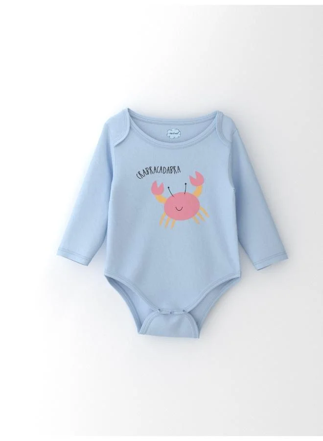 Nautinati Nautinati Infants' Cotton Pack of 3 Ocean Print Bodysuit