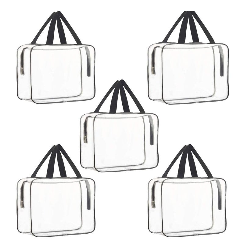 Golden Bird Golden Bird Transparent Pvc Storage Bag for Saree CoversClothes Lehenga Blankets Bedsheets Toys Docs Wardrobe Organizer Clear Storage Box Bag PACK OF 5 - Image 1