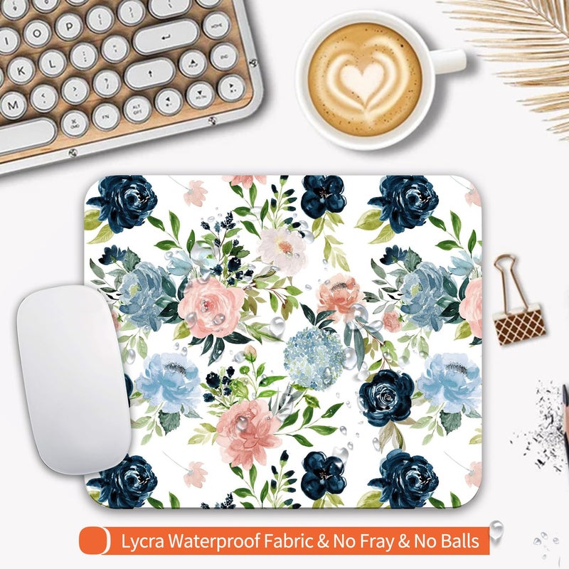 Armanza Square Mouse Pad Pretty Flowers, Personalized Premium-Textured Custom Mouse Mat Design, Washable Mousepad Cloth, Non-Slip Rubber Base Computer Mouse Pads for Wireless Mouse - Image 3