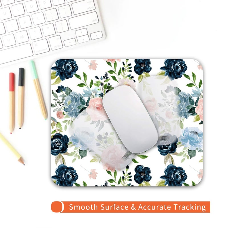 Armanza Square Mouse Pad Pretty Flowers, Personalized Premium-Textured Custom Mouse Mat Design, Washable Mousepad Cloth, Non-Slip Rubber Base Computer Mouse Pads for Wireless Mouse - Image 4