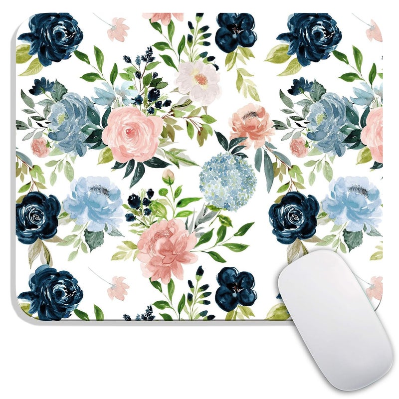 Armanza Square Mouse Pad Pretty Flowers, Personalized Premium-Textured Custom Mouse Mat Design, Washable Mousepad Cloth, Non-Slip Rubber Base Computer Mouse Pads for Wireless Mouse - Image 1