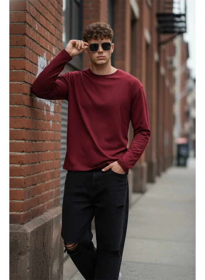 فيردو Veirdo® Pure Cotton Regular Fit Solid Marron Full Sleeve T-Shirt for Men & Boys (V_FS_REG_MRN_S)
