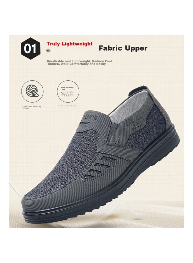 Anglerfish Old Beijing Cloth Shoes For Men, Dad Shoes, Soft Sole, Middle-aged And Elderly, Large Size, Spring And Autumn Breathable Shoes Ak33303, Gray, Size 41 - Image 3