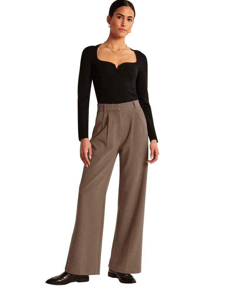 NIMIN High Waisted Pants for Women Loose Vintage Business Casual Trousers Wide Leg Dressy Pants 2025 Fashion Slacks Clothes Tawny Medium - Image 4