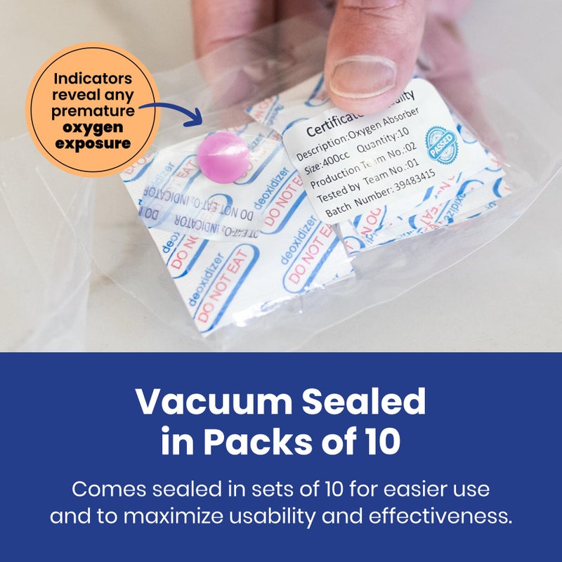 Wallaby 500cc Oxygen Absorbers - 100 Count - for Long Term Food Storage & Survival, Mylar Bags, Canning, Harvest Right Freeze Dryer, Dehydrated, and Preserved Foods - FDA Food Safe 500cc - Image 3