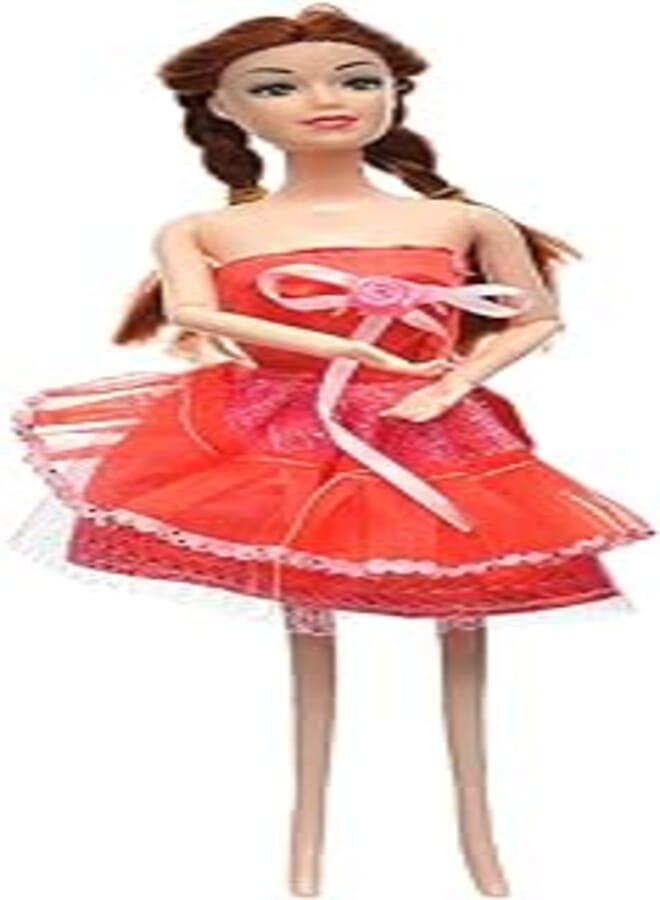 Girl Welfare 176A2 Set Of 2 Model Dolls Different Sizes With Spare Colourful Dresses - Multi Color