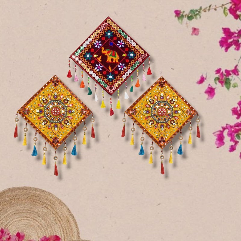 Noblenest Handmade Gujarati Traditional Wall Hanging, Home Decor - Image 2
