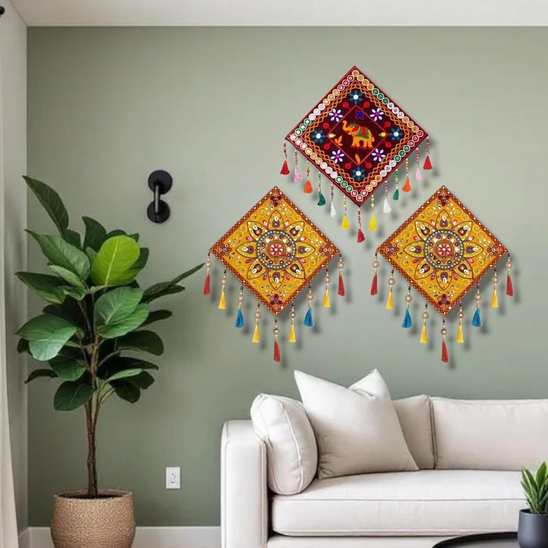 Noblenest Handmade Gujarati Traditional Wall Hanging, Home Decor - Image 3
