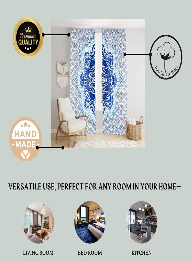 بليس إنترناشونال ستائر نوافذ جميلة من Bless International بتصميم بوهيمي هندي سايكدلي هيبي، مناسبة لغرفة النوم، غرفة المعيشة، الشرفة (تصميم فيل دائري مصبوغ بربطة عنق (38 × 83 بوصة) (96 × 210 سم)) - Image 5