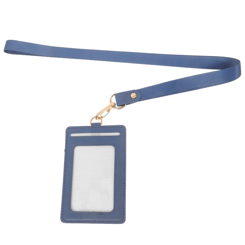 ID Card Sleeve with Lanyard Reusable Badge Protector Card Sleeve ID Card Holder - Image 1