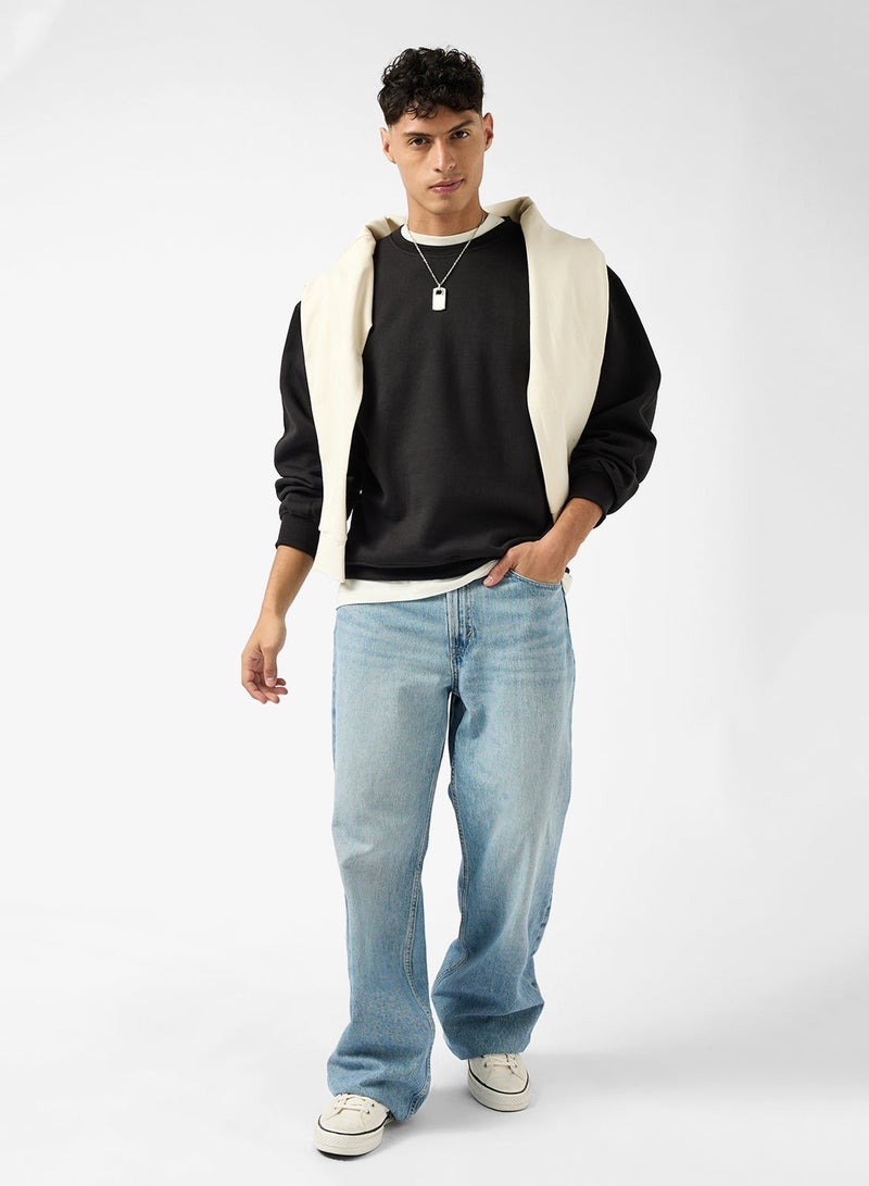 Seventy Five Graphic Crew Neck Pullover Oversize Sweatshirt - Image 4