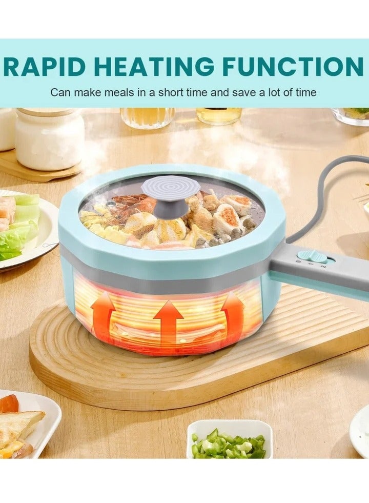 Electric Hot Pot with Steamer, 1.5L Non-Stick Ramen Cooker and Sauté Pan for Steak, Egg, Fried Rice, Soup, Portable Personal Cooker Perfect for Dorm and Apartment - Image 5