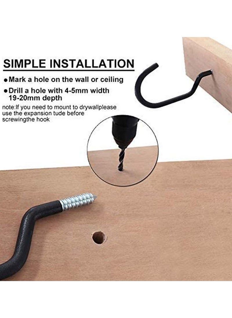 Y&D Heavy Duty Bike Storage Hooks Set 4 Pcs Hook Rack Ceiling Plant Kitchen Light Great for Garage Wall and Bicycle  - Image 3