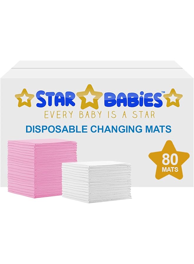 STAR BABiES Disposable Changing Mats Pack Of 80 Assorted - Image 1