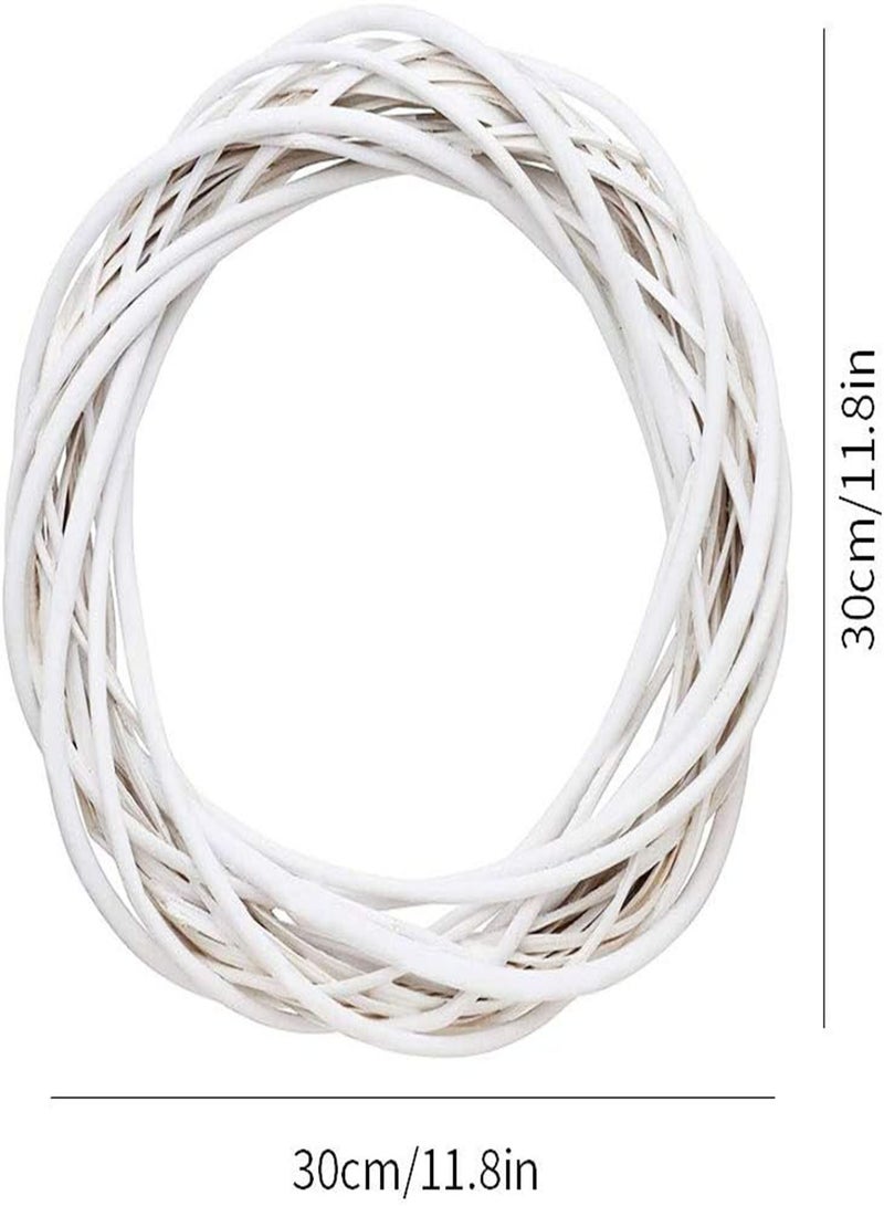 GGOOT Wicker Wreath Natural Grapevine Rattan Wreath Decor Christmas Retro Willow Wreath Vine Ring Floral Hoop Diy Crafts 30cm Wreaths for Xmas Door/wall Decor  - Image 3
