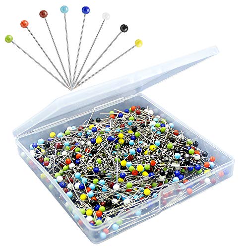 Sunenlyst 500PCS Sewing Pins for Fabric, Straight Pins with Colored Ball Glass Heads Long 1.5inch, Quilting Pins for Dressmaker, Jewelry DIY Decoration, Craft and Sewing Project by Sunenlyst - Image 1