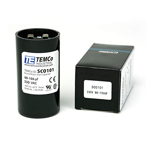 TEMCo Industrial TEMCo 88-106 uF MFD CD60 Start Capacitor 330V AC Round | 50/60 Hz Motor Start Capacitor for HVAC, Compressor, Pump - Image 5