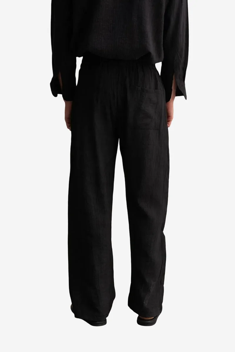 Giesto Black GIESTO Straight Leg Pants with Drawstring Waist for Men | Best Price UAE