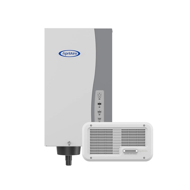 Aprilaire AprilAire 865 WholeHouse Steam Humidifier Manual Steam Humidifier with Wall Mount Fan WholeHouse Humidifier for Homes without HVAC Duct System up to 10300 Sq Ft White  - Image 1