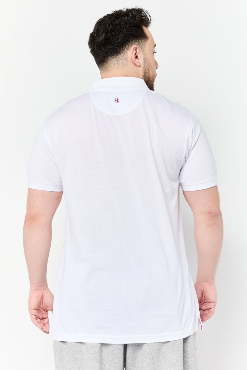 Harmont  Blaine Sport Men Narrow Fit Short Sleeves Outdoor Polo Shirt, White  - Image 2