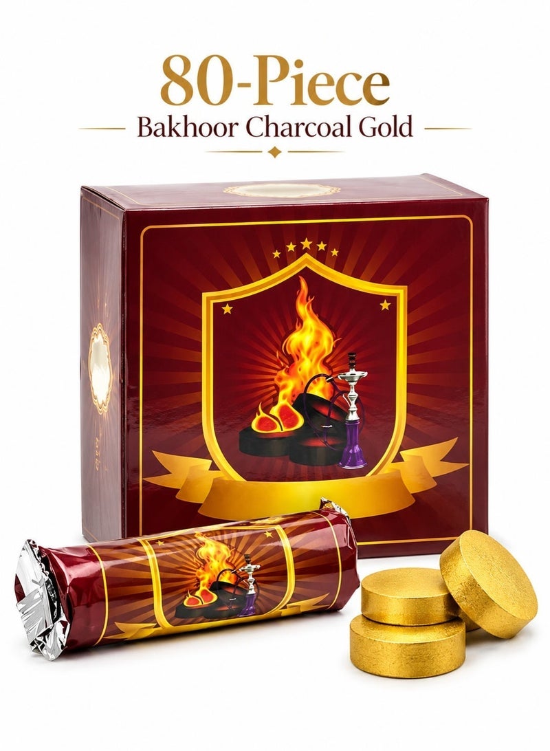 Rich Life 80-Piece Bakhoor Charcoal Quick Ignite and Long Lasting Incence Charcoal tablets (33mm) | Fast-Lighting Natural Coals for Incense Burners, charcoal burner bakhoor coal  charcoal for bakhoor - Image 1