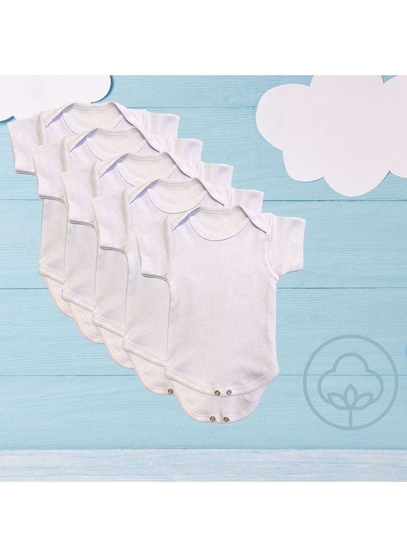 Betül Bebek Betul Baby 5-Pack Organic Cotton Baby Bodysuit with Snaps  - Image 1