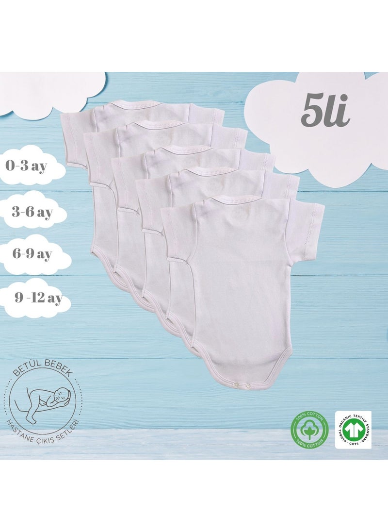 Betül Bebek Betul Baby 5-Pack Organic Cotton Baby Bodysuit with Snaps  - Image 4