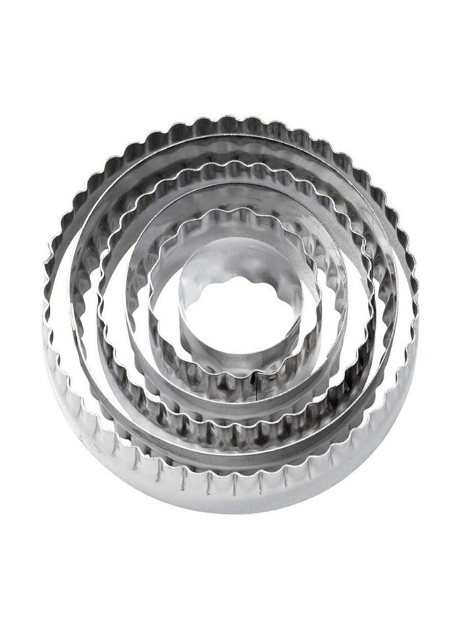 Lace Round Stainless Steel Cutting Die 6-Piece Set of Wavy Tooth Pattern Mousse Circle Biscuit Mantou Vegetable Fruit Mold - Image 2