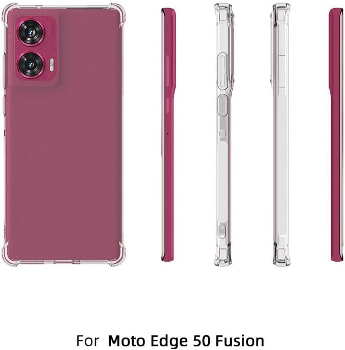 Beauenty Case For Motorola Moto Edge 50 Fusion 5G Shock-Resistant Flexible Tpu Gasbag Protection Rubber Soft Silicone Anti Dropping Phone Cover