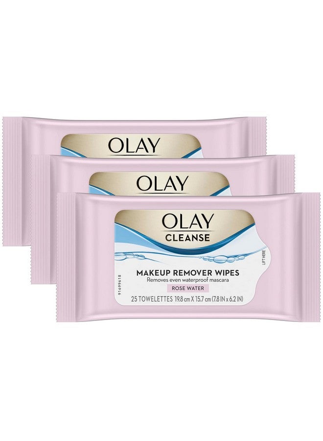 مناديل تنظيف الوجه لإزالة المكياج من أولاي كلينز، مناديل يومية للوجه، ماء الورد، 25 منديلًا، عبوة من 3 قطع - Image 1