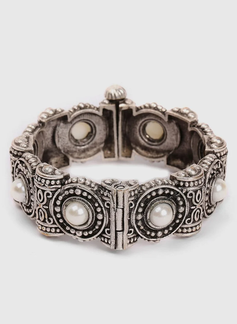 SOHI Silver-Plated Kada Bracelet