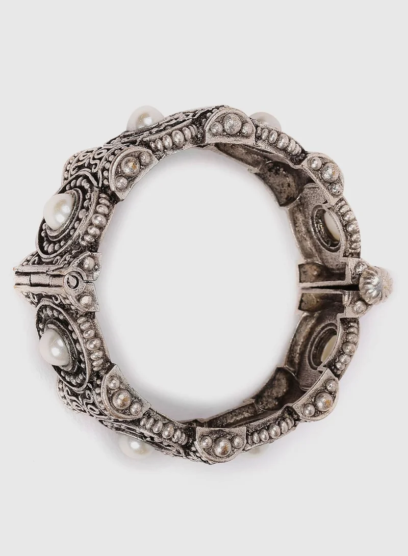 SOHI Silver-Plated Kada Bracelet