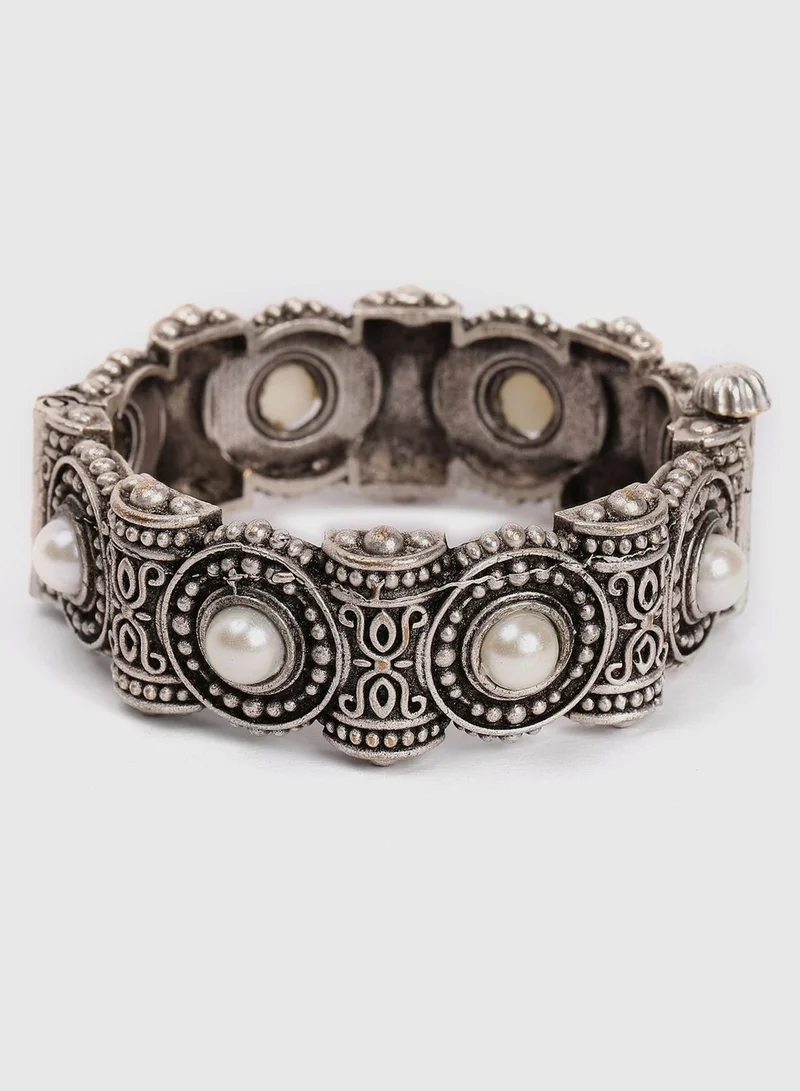 SOHI Silver-Plated Kada Bracelet