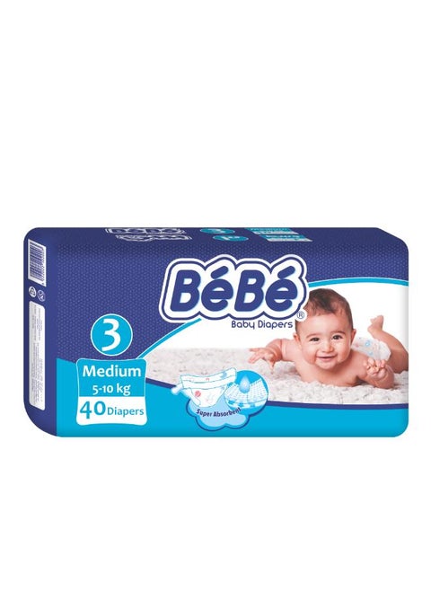 Baby Diapers Medium (size 3) 40 diapers