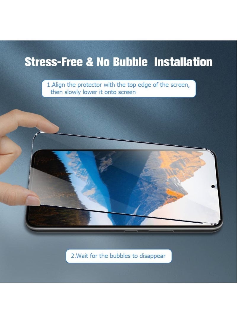 Gravity [2+2 Pack] S23 Plus Glass Screen Protector, HD Clear 9H Tempered Glass Scratch Resistant, Fingerprint Unlock, 3D Curved, Bubble-Free - Image 5